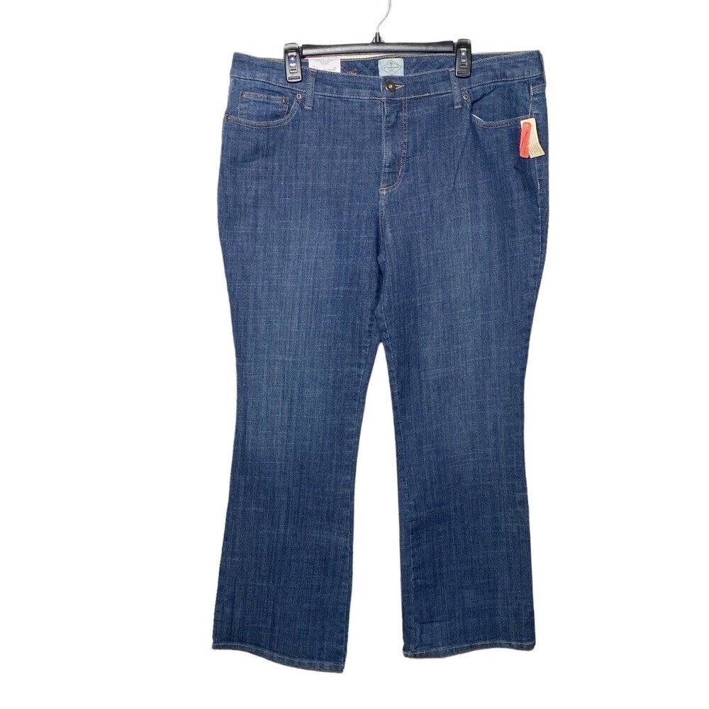 St Johns Bay Boot Women Size 18 Hi Rise Stretch Denim Blue Jeans NEW